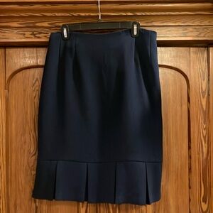 Navy skirt with box pleated bottom sz 16